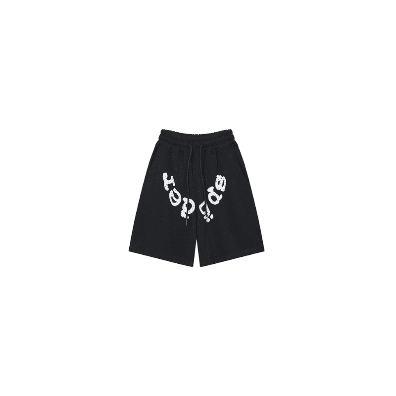 Sp5der Rhinestone Shorts — Black