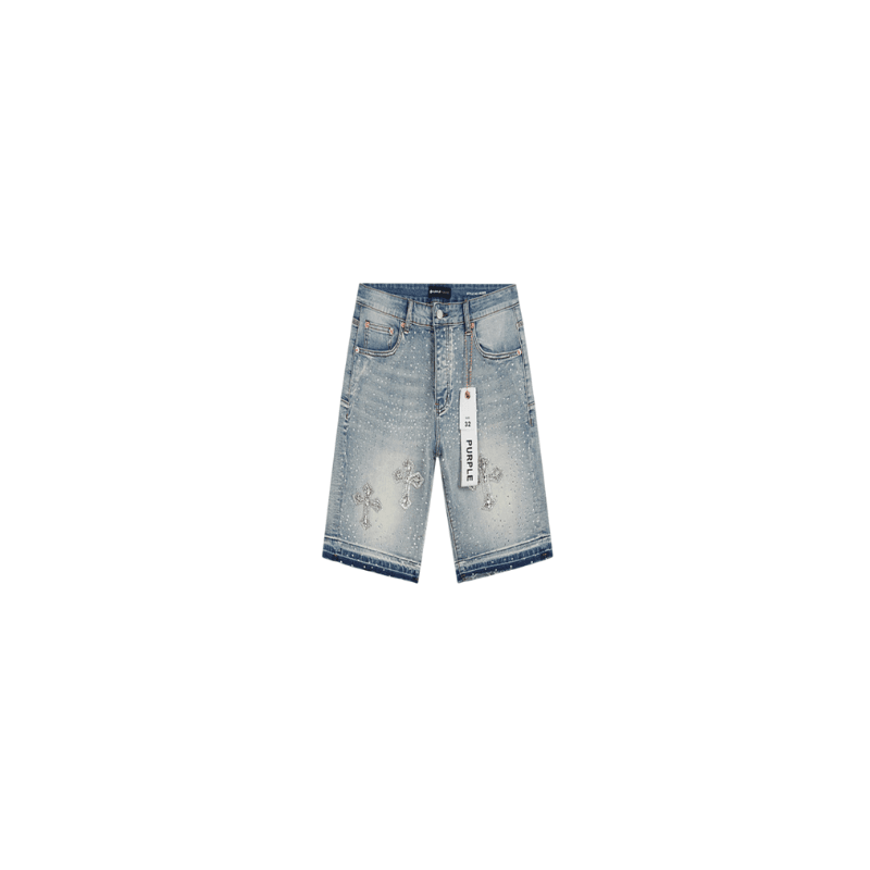 Light Blue With Crosses & Rhinestones